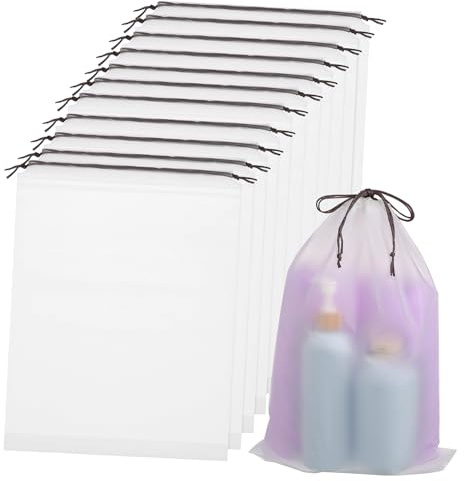 CONGARTENO 12 Stück Teiliges Schuhbeutel für Reisen Halbtransparente Wiederverwendbare Kordelzug Aufbewahrungstaschen Vielseitige Organizer für Schuhe Kosmetik und Elektronik Kompakt und