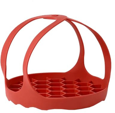 2x Egg Steamer Rack Anti-scalding Multi-Function Pressure Cooker Sling Temperature Silicone Bakeware Home Kitchen Pot Red