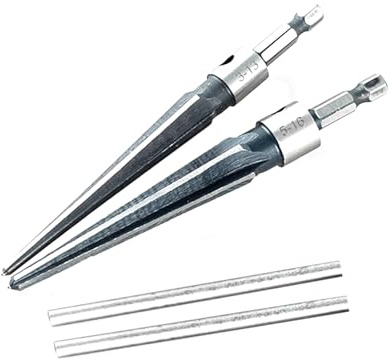 TICFOX 5Pcs Hand Reamer Tool Tapered Reamer Set 3-13mm & 5-16mm Bridge Pin Hole Hand Reamer Tool Detachable T-Handle Tapered Reamer for Guitars Wood Plastic PVC Pipes Cutting