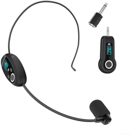 Casque microphone sans fil 2,4 G avec portée de 40 m et 20 canaux pour chant, fitness, enseignement, guide touristique, amplificateurs de voix, haut-parleur, système PA (un à un)