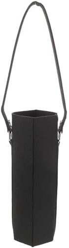 Artibetter Einzelflaschenbeutel aus Filz und Leder Schwarz Flaschentaschenhalter mit Henkel als Geschenktasche für Weinflaschen zu Weihnachten und Outdoor