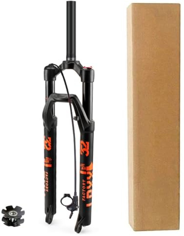 YADZISW Forcella Ammortizzata per Bici MTB 27,5 29 Pollici, Forcella Anteriore da Montagna in Lega di Alluminio Ultraleggera con Blocco della Spalla da 1-1/8, Escursione 100 mm