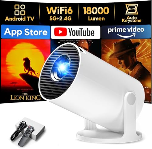 X8 Mini Projector | WiFi 6 Bluetooth Portable Projector | 1080P Support 4K | Compatible LED | Home Theater Projector 180° | Rotatable for Phone Laptop TV Stick