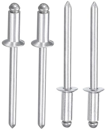 100 Stück Senkkopf Blindnieten 6,4mm, Offenem Ende Popnieten, Aluminiumkopf Eisendorn Nieten für Metall, Heimwerken, Möbel, Auto, Moto, Bootsbau, Kajaks(6.4X12mm)