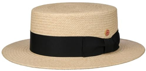 Mayser Gondolo Panamahut Strohhut Panamastrohhut Sommerhut Sonnenhut Damen/Herren - Made in the EU mit Ripsband, Ripsband Frühling-Sommer Sommer - M (56-57 cm) Natur