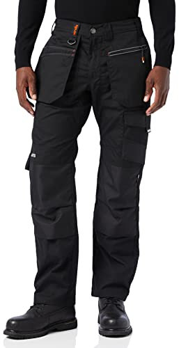 Scruffs Ripstop Pantalones utilitarios de Trabajo, Negro, 32 Unisex Adulto