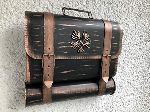 Wandbriefkasten Tasche Briefkasten mit Zeitungsrole Zeitungsfach aus rostfreiem Stahl verzinkt. Befestigungsmaterial GRATIS!