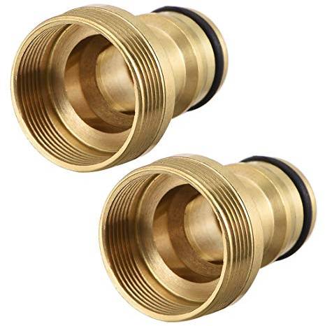 sourcing map 2Stk Gartenschlauch Schnellverbindung Messing Wasserschlauch Beschlag Anschlüsse Adapter M22 Innen & M24 Außengewinde | Beschlag Anschlüsse Adapter, M22 Innen & M24 Außengewinde, Messing