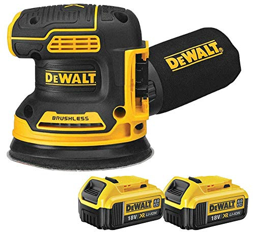 Dewalt DCW210N 18V Brushless 125mm Random Orbital Sander with 2 x 4.0Ah DCB182 Batteries