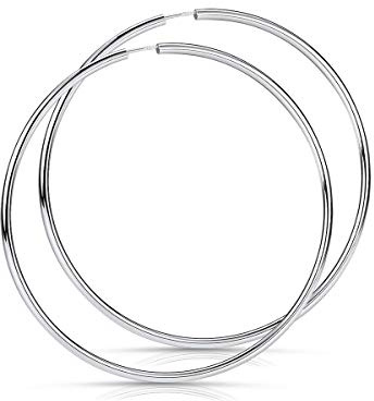 Damen Creolen Silber 925 Ohrringe 2,5mm breit | Klassische Kreolen aus hautfreundlichem 925 Sterling Silber in 8 Größen erhältlich von MATERIA by Matthias Wagner