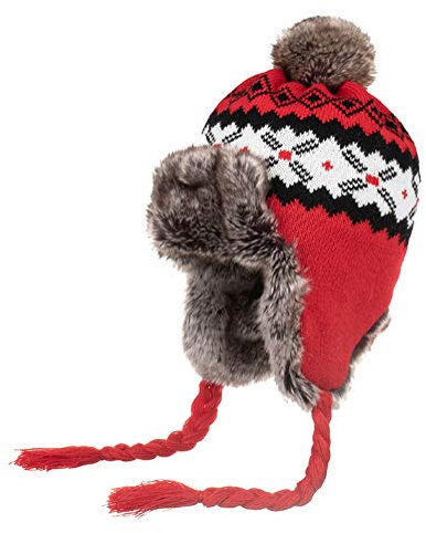 Vobozeany Wintermütze Damen Outdoor Warm Winddicht Strickmütze Fliegermütze Ohrenschützer Hut Gestrickt Mütze mit Ohrenklappen