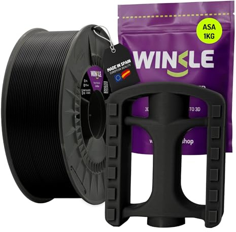 WINKLE ASA Filament 1.75mm Gagat Schwarz, 1kg Spule, 3D Drucker Filament Kompatibel mit den meisten FDM Druckern, 3D-Druckmaterialien, Maßgenauigkeit, Wetter- und UV-beständig
