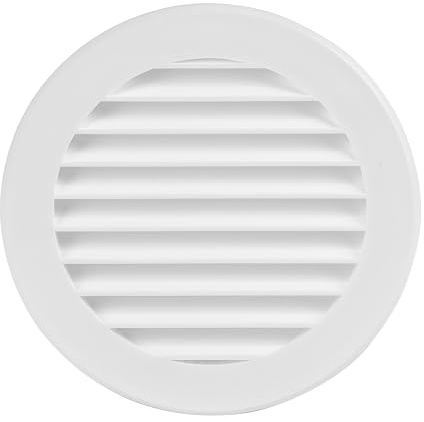 Steinberg14 Vit 100 mm ventilationsgaller, frånluftsgaller, insektsskydd, rund fläns, plast