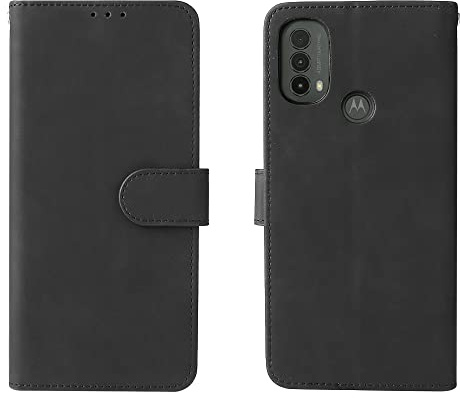 WEIOU Funda para Motorola Moto E20 / E30 / E40 Funda Libro, Flip Carcasa Magnética con Soporte y Cartera para Tarjetas, Premium PU/TPU Cuero Case Cover Billetera. Negro