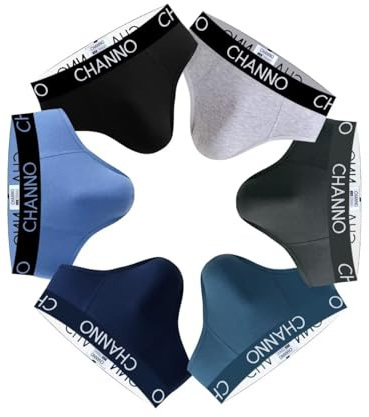 Channo Slips pour Homme en Coton - Couleur Unie et Uniforme - Lot 6 Multicolore, L