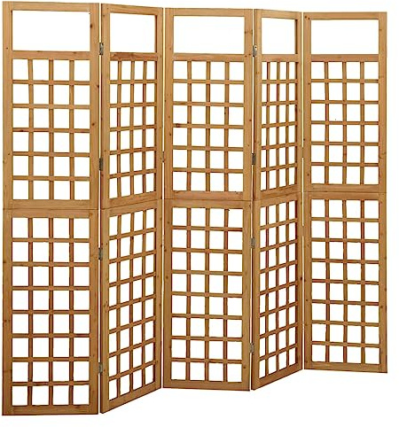 vidaXL Tannenholz Massiv Paravent Spalier 5-TLG. Rankhilfe Raumtrenner Raumteiler Trennwand Umkleide Sichtschutz Spanische Wand 201,5x180cm