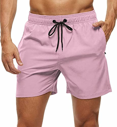YuKaiChen Men's Swim Shorts with Zipper Pockets for Beach & Travel | Dark Mesh Lining for Modesty, Quick-dry & Chlorine-resistant, Color Stays Great for Beach, Pool & Vacation