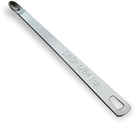BERYLER® 1/64 tesked (1/64 tsk | 0,083 ml | 0,083 cc | droppe) enkel mätsked, endast liten måttsked, individuella små mätskedar, långt handtag rostfritt stål mini mätskedar fo