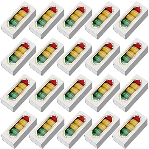 20 Stück Cupcake Macaron Verpackung Box Karton mit großem Sichtfenster ， Keksverpackungen Keksschachtel Geschenkboxen für Backwaren Schmuckverpackungen Vorschlag Geburtstagsfeier Hochzeit Klein
