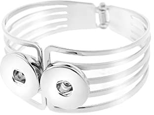ANDANTE Metall Armband für Chunks Click-Buttons (18-22 cm) - Kompatibel mit allen Chunk-Herstellern