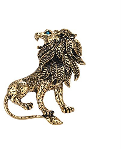 MAYIYAHO Neuankömmlinge Antique Gold Farbe Löwe Brosche Pins für Männer Anzug Kleid Accessoires