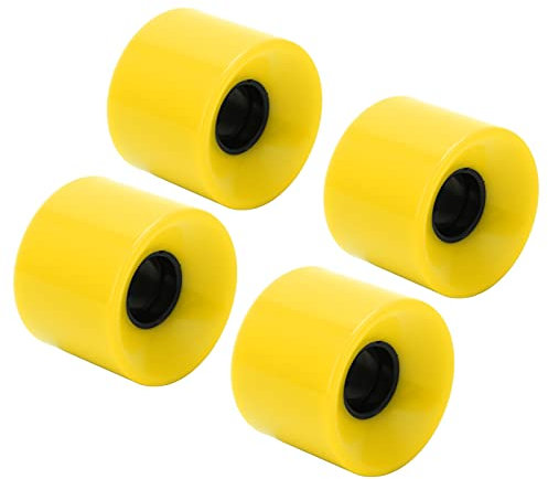 Zunate Rollen, 60mm Longboard Rollen 4pcs Street Skateboards Tricks Rollen für Longboard und Cruiser Board (Gelb)