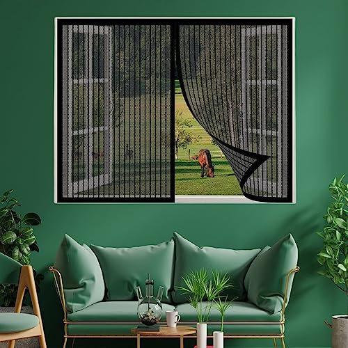 Fliegengitter für Dachfenster 150 x 160 cm Mückengitter Fenstergaze Mückennetz Fenster Frischluft halten für an allen Fenster, Schwarz