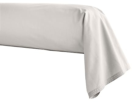 Essix First Nackenrollenbezug, Perkal-Baumwolle, Perlgrau, 43 x 230 cm,