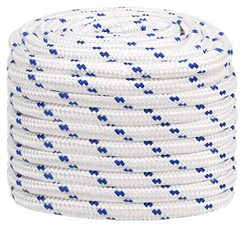 vidaXL Bootsseil Ankerleine Festmacher Tauwerk PP Leine Seil Tau Polypropylenseil Geflochten Flechtleine Weiß 20mm 25m Polypropylen