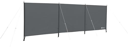 BERGER Windschutz Ventana 460 x 130 cm - Sichtschutz für Strand, Camping und Garten in Grau-Schwarz