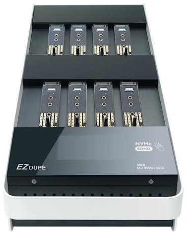 EZ DUPE 1:7 M.2 NVMe SATA SSD Duplizierer mit Touchscreen - NVMe Festplattenkopierer (SOHO NVMe Touch MK2)
