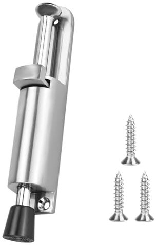 Vueinrg Arrêt de Porte avec Commande au Pied Bloque Porte Sol en Alliage de Zinc Butée de Porte Ressort avec Vis Support de Stop Porte Convient à l'intérieur et l'extérieur (Argent)