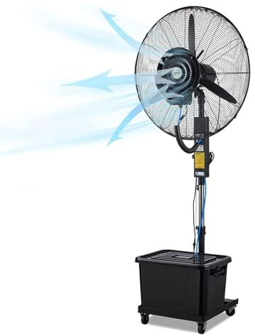 LKPMGOA Grandes Ventiladores Misters Pedestal NebulizacióN Ventilador Oscilante de Pie Ventilador, 3 Velocidades, Tanque de Agua de 40L(71CM)