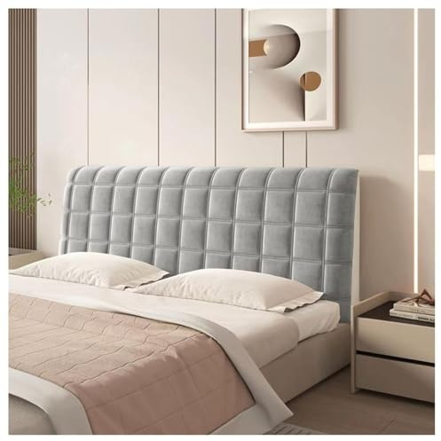 WJHDWYD Copritestata Letto in Velluto Copritestata Copritestata Letto Singolo/Matrimoniale Elasticizzato Coprischienale Imbottito all-Inclusive(Light grey,160cm)