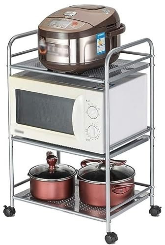 Scaffale Organizer da Cucina Scaffale Per Forno A Microonde In Acciaio Inossidabile A 3 Strati Scaffale Per Forno A Microonde Per Fornello Di Riso Supporto Per La Conservazione Del Forno Scaffale Da C