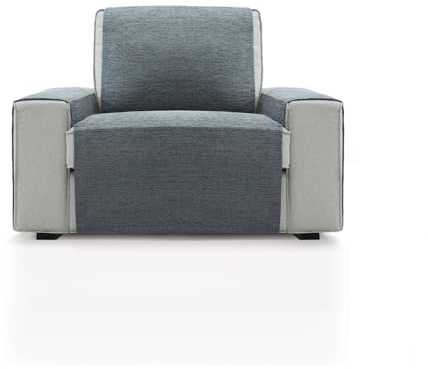 FAVERTI® Sesselüberwurf für 1-Sitzer oder Relaxsessel, 55 cm, Modell Pego, Dunkelgrau, extra weicher Chenille, Qualitäts-Sesselschutz, recyceltem Material