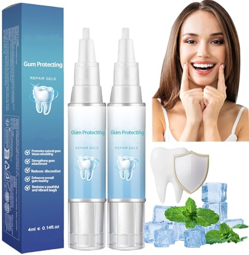 Qylen Gum Repair Gel, Qylen Teeth Repair Gel, gel di protezione gengivale, sbiancamento dei denti, riduzione dell'ingiallimento, cura orale, riparazione gel gengive per le gengive (2 pezzi)