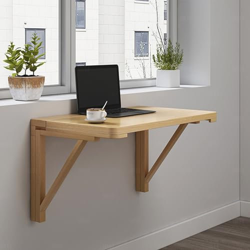 Kleiner Wandklapptisch Wandklapptisch Wandtisch Tisch Ausklappbar Küchentisch Holz Schwebender Schreibtisch für Werkbank Küche Wäschere Wandmontierter Klapptisch Multi-Szenario-Anwendung(70x40cm)