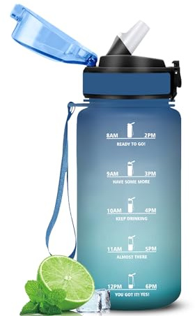 HoneyHolly Botella Agua 500 ml, Reutilizable, Cantimplora Niños con Pajita, Prueba de Fugas, Botella de Agua Colegio, Libre de BPA, Cantimplora para Niños, Deporte, Running, Gimnasio, Bicicleta