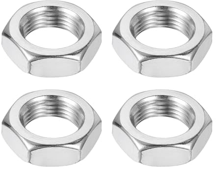 QUARKZMAN M18x1,5mm Sechskantmuttern 4 Stück 304 Edelstahl metrische | Feingewinde-Sechskantmuttern Befestigungselemente 27mm/1,06 Breite, 9mm/0,35 Höhe für Maschinenbau Industrie
