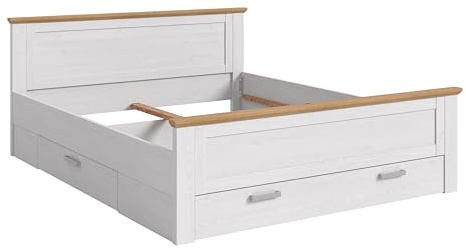 xonox.home – Bett Verona 180x200 cm in Sibiu Lärche Nachbildung und Absetzung Artisan Eiche Nachbildung – Modernes Bettgestell für Ihr Schlafzimmer mit stabilem Rahmen – komfortabel & pflegeleicht