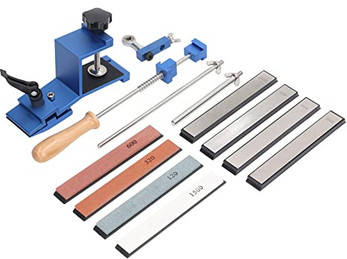 MasYosh Fixed Angle Sharpener Kit, Professional Sharpening System with 4 Whetstones 4 Grinding Stones Rapid Fixing, for Restaurant and Home Kitchen Use