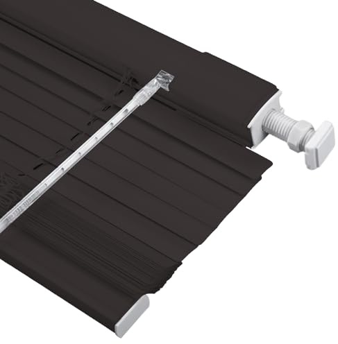 Aluminium Jalousie Ohne Bohren Horizontal Jalousien für Fenster 25mm Lamelle nach Maß Breite 45 50 70 75 80 100 120 160 cm für Fenster Venezianische Jalousette(Schwarz)