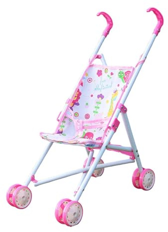 LRXFPIYF Puppenwagen, Puppenbuggy, Puppen-Rollenspiel für ab 3 Jahren, Rot