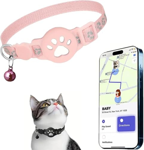 Collar rastreador de gatos, rastreador GPS en tiempo real 2026, sin tarifa mensual, lindo rastreador de mascotas para gatos pequeños, perros, mascotas, seguimiento mundial en tiempo real, funciona con