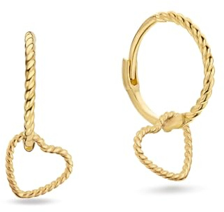 JACKIE GOLD Schmuck Damen | 14 Karat / 585 Echt Gold Ohrschmuck | Amour JKE25.515 | Länge 14 mm | Ohrringe Creolen mit Kreisform