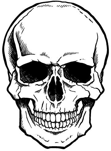 Ideen mit Herz Feinkontur-Stempel | Scrapbooking, Handwerk, Heimwerk, DIY, Grußkartengestaltung (Totenkopf, 10 x 15 cm)