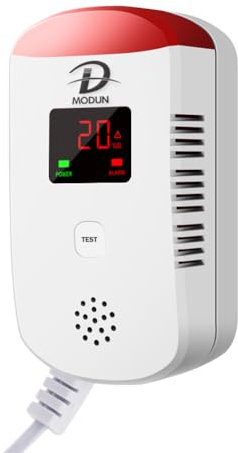 Rilevatore di Gas, Monitor di Gas infiammabile, GPL/Gas naturale/Sensore di perdita di gas carbone, Allarme Sonoro, Avviso luce rossa lampeggiante, Concentrazione gas display digitale