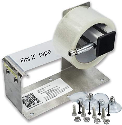 LDS Industry Dispenser per nastro ed etichette da tavolo da 5,1 cm, per nastro adesivo da tavolo da 5,1 cm, telaio in acciaio inossidabile con ventosa TTD-02