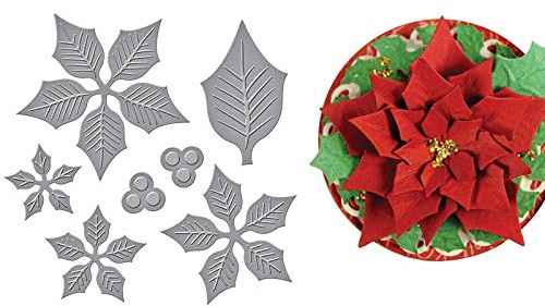 Zonfer Schneidwerkzeug, Poinsettia-Blumen-Form Metallschablonen Schablone Prägung Für Karte Scrapbooking Fertigkeit-Papier-dekor